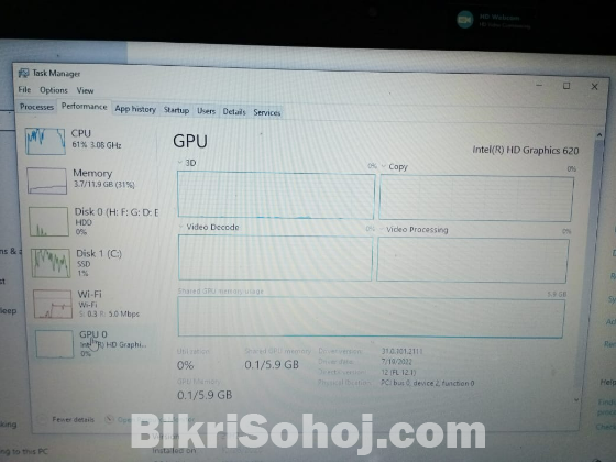 i5 7th gen 12RAM 6GB Graphics SSD HDD hp laptop